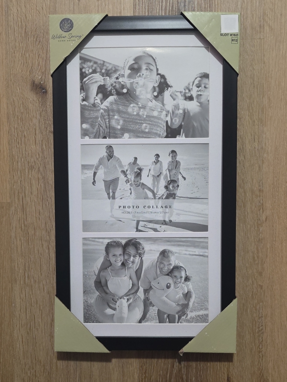Black Photo Collage Frame - 3-Opening Vertical